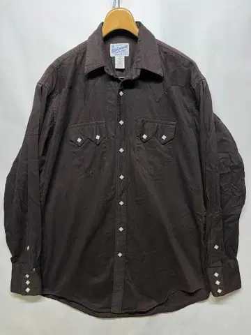 양호 락마운트 USA제 긴팔 코튼 웨스턴 셔츠 블랙 사이즈 M