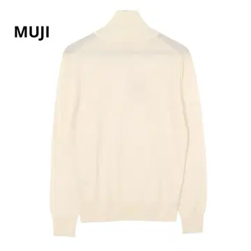 새상품 MUJI 무인양품 신사 터틀넥 워셔블 스웨터 화이트 L