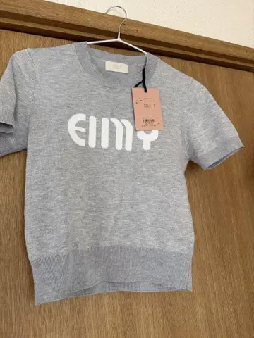 EIMY 그레이 반팔 니트 스웨터 F
