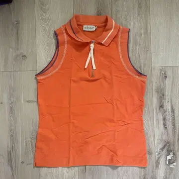 구제 의류 MONCLER 오렌지 슬리브리스 피케 셔츠
