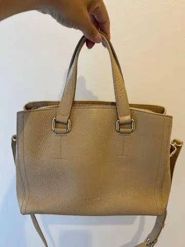 FURLA 훌라 베이지 가죽 핸드백