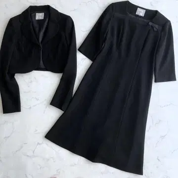 사이즈 S 상당 [미사용급] 퍼슨즈 블랙 포멀 원피스 수트 칠흑