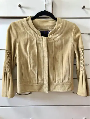 다이앤 폰 퍼스텐버그 DVF 가죽 노카라 자켓