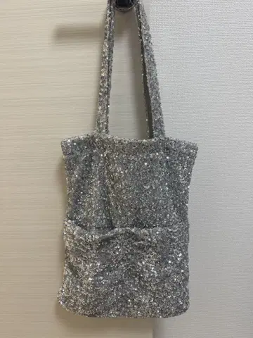 실버 스팽글 토트백