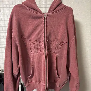 BlessU 지퍼 후드티 빨간색 레드