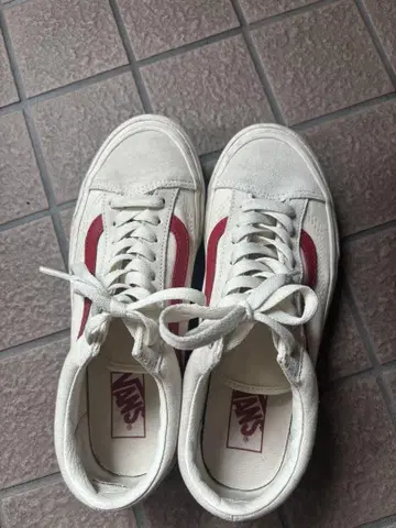 Vans 화이트/레드 스니커즈 25.0cm