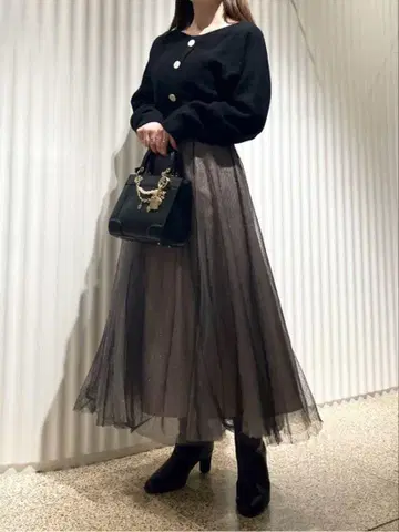 [ 새상품급 ] 가디건 x 샤샤 스커트 세트 SNIDEL