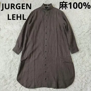 요건 레일 롱 원피스 린넨 헴프 100% 셔츠