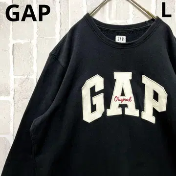 GAP 갭 맨투맨 트레이닝복 L 자수 블랙 속기모 아이묭