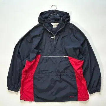 L.L.Bean 나일론 아노락 후드티 자켓 네이비 산택 자수 L