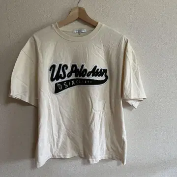 U.S. POLO ASSN 로고T셔츠 M 사이즈 크림색