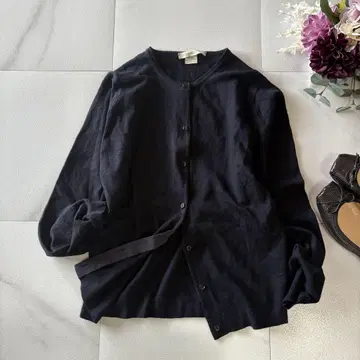 JOHN SMEDLEY 울 긴팔 가디건 네이비 컬러