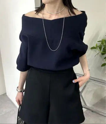 미스틱 mystic 카라 와이드 넥 가디건 네이비