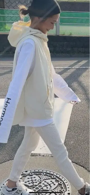 canaljean 화이트 리브 팬츠