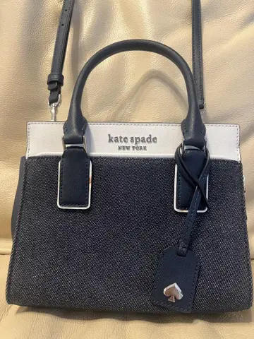 kate spade 데님 핸드백 네이비/화이트