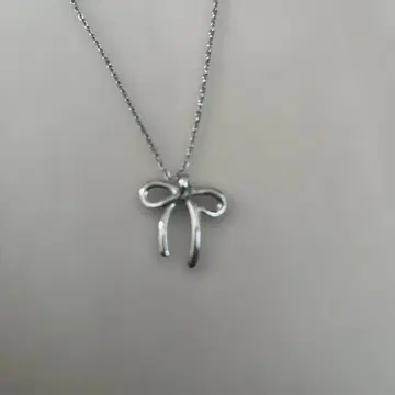 실버 925 리본 모티브 목걸이