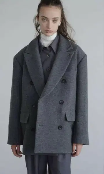 CLANE OVER SHOULDER PEAKED LAPEL COAT
