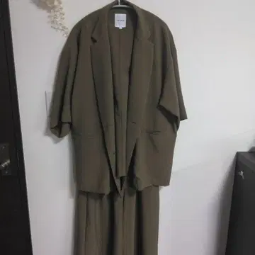 LEPSIM 카키 린넨라이크 시리즈 팬츠 셋업 F