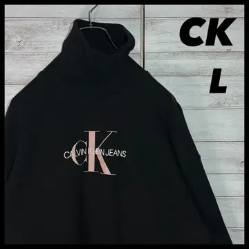 [ Calvin Klein ] 터틀넥 로고 맨투맨 L 캘빈클라인