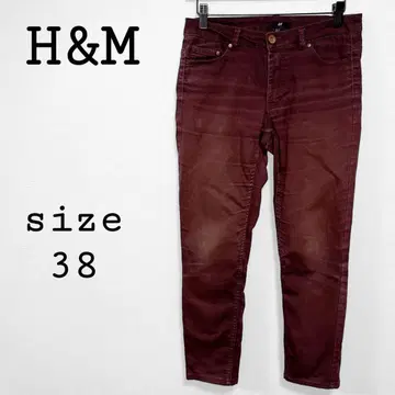 H&M [38] 레귤러 데님 브라운 계열 심플 아메리칸 구제 의류