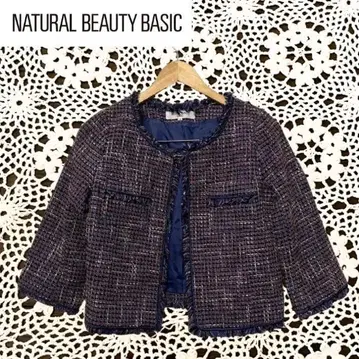 컨디션 최상 NATURAL BEAUTY BASIC 노카라 자켓 칠분 M