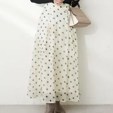 내추럴 꾸뛰르 osono 샤이니 도트 프린트 스커트