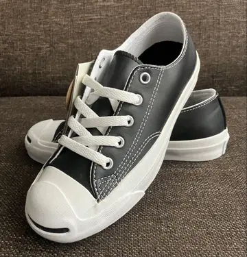 [미사용 택 포함] 컨버스 잭퍼셀 가죽 블랙 1B985 22cm