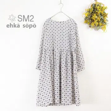 에카 소포 사만사 모스모스 원피스 레트로 얇은 소재 긴팔