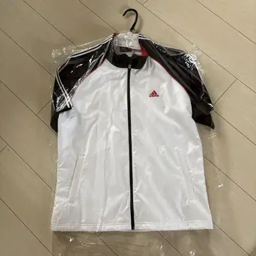 adidas 골프 자켓 반팔 풀 집업 화이트/블랙/레드