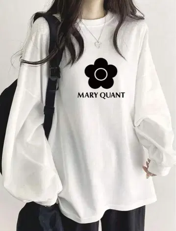 MARY QUANT 플라워 로고 긴팔 티셔츠
