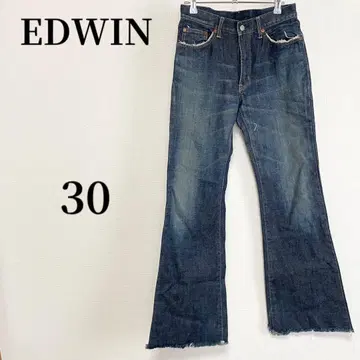 EDWIN 에드윈 플레어 데님 다크 네이비 아메카지 빈티지 코디