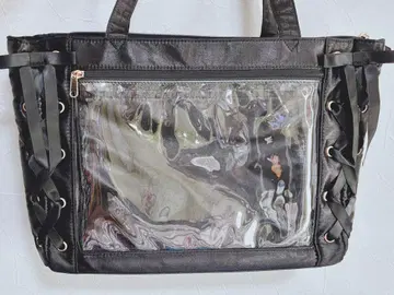 WEGO 레이스업 이타백 S 사이즈 새틴 블랙