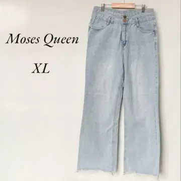 Moses Queen 와이드 스트레이트 데님 컷오프 XL 하이웨스트