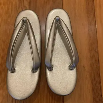 조리 무지 하나오 인조 가죽 25.5cm LL 사이즈 실버 은색