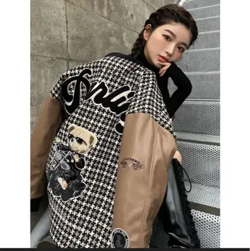 Darich 다리치 D 베어 체크 바시티 자켓