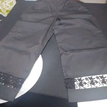 5, 알베로베로 레이스 장식 블랙 캐주얼 팬츠