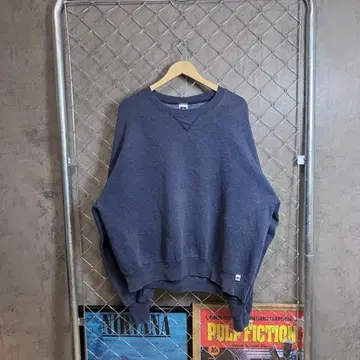 90s~ 러셀 트레이닝복 앞V 퍼플네이비 XL 맨투맨 무지 맨투맨