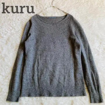 kuru 크루 나카가와 마사시치 상점 울 실크 크루넥 니트 로고 플레이트