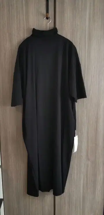 나카가와 마사시치 상점 강연면 와이드 원피스 7부 소매 블랙