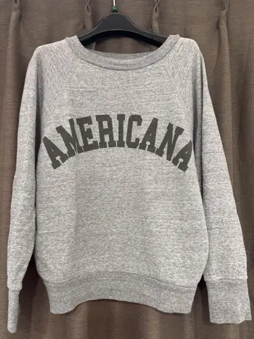 Americana 얇은 소재 로고 맨투맨 그레이 새상품급