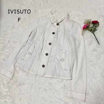 IVISUTO 화이트 데님풍 자켓 새상품급 캐주얼 코튼 세탁 가능