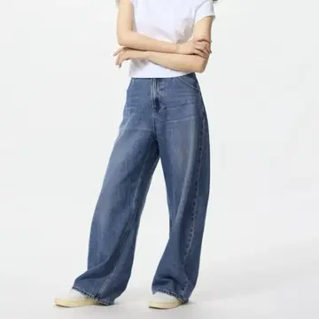 유니클로 배기 커브 청바지 숏 기장 21