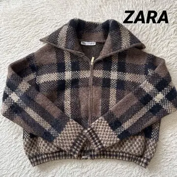 ZARA 브라운 계열 니트 블루종 M