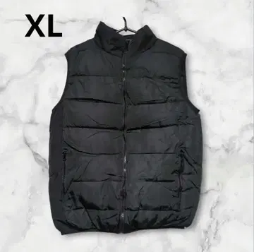 따뜻한 충전솜 베스트 방한 대책 지퍼 가을/겨울 블랙 XL