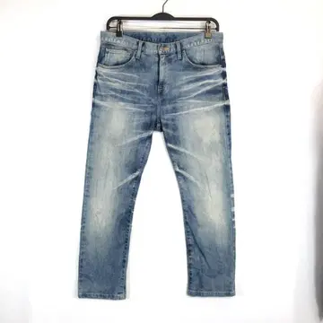 토네이도 마트 크롭 테이퍼드 데님 팬츠 USED 가공 9분 기장 M