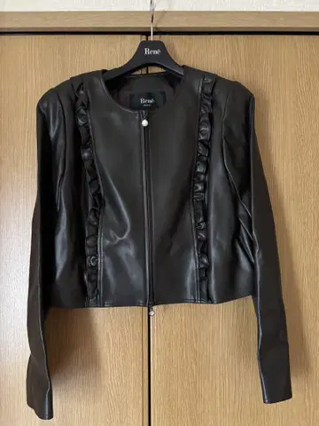 Ren 프릴 노카라 자켓 블랙