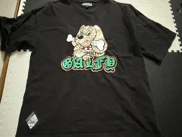 GALFY 개 캐릭터 블랙 T셔츠