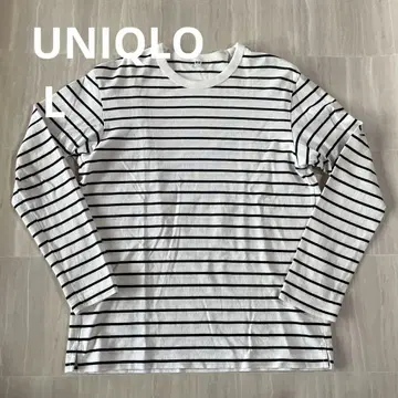 UNIQLO 보더 긴팔 티셔츠 L 구형 모델 화이트