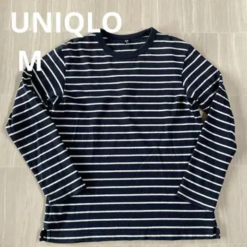 UNIQLO 보더 긴팔 티셔츠 M 롱티 구형 모델 네이비 화이트