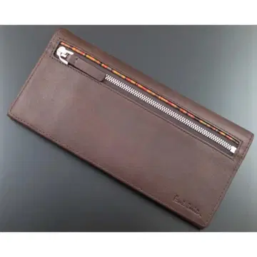 박스 없음 특가 미사용품 폴스미스 인기 스트라이프 장지갑 다크 브라운